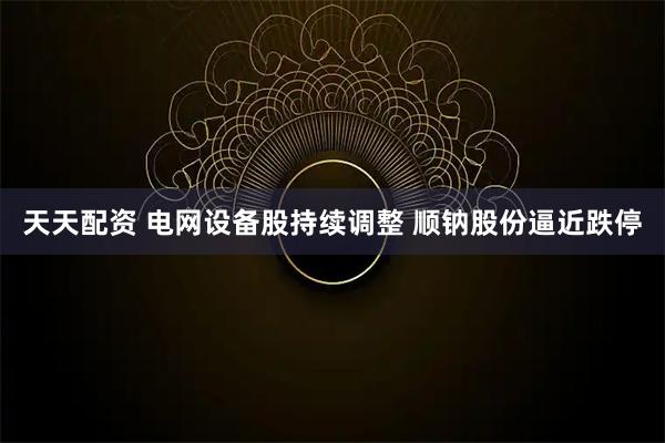 天天配资 电网设备股持续调整 顺钠股份逼近跌停