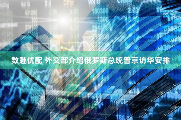 数魅优配 外交部介绍俄罗斯总统普京访华安排