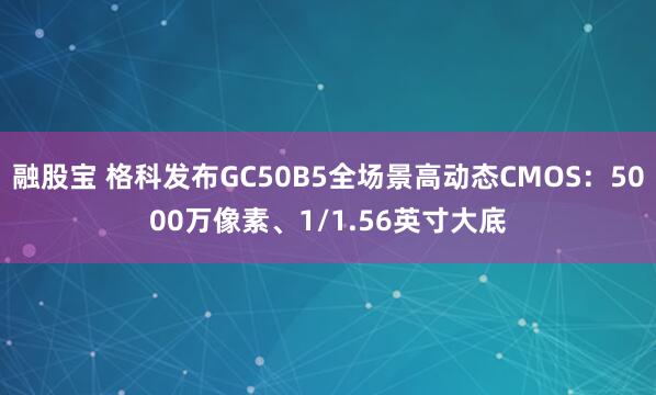融股宝 格科发布GC50B5全场景高动态CMOS：5000万像素、1/1.56英寸大底